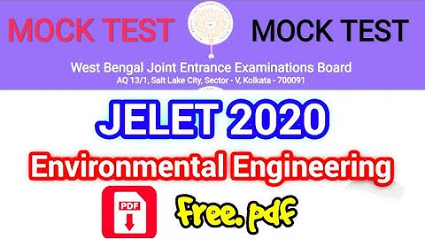JELET 2020 -Environmental Engineering - Mock Test SET-2(FREE pdf file for practice) Naam Ka Engineer