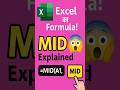 "Excel MID Formula🔥Text Ka Beech Ka Part Nikale | Hindi Tutorial #shorts"#exceltips#tips#exceltricks