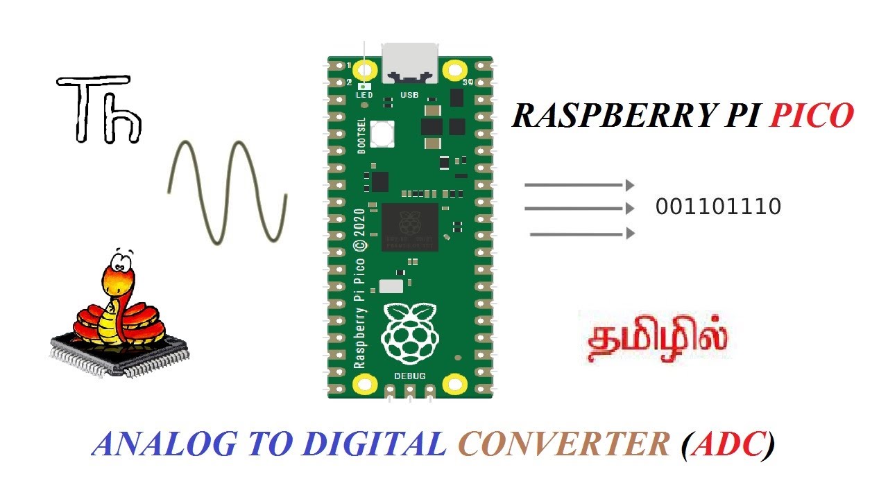 Raspberry Pi Pico ADC Analog to Digital Interface in python Thonny IDE Raspberry Pico Tutorial tamil
