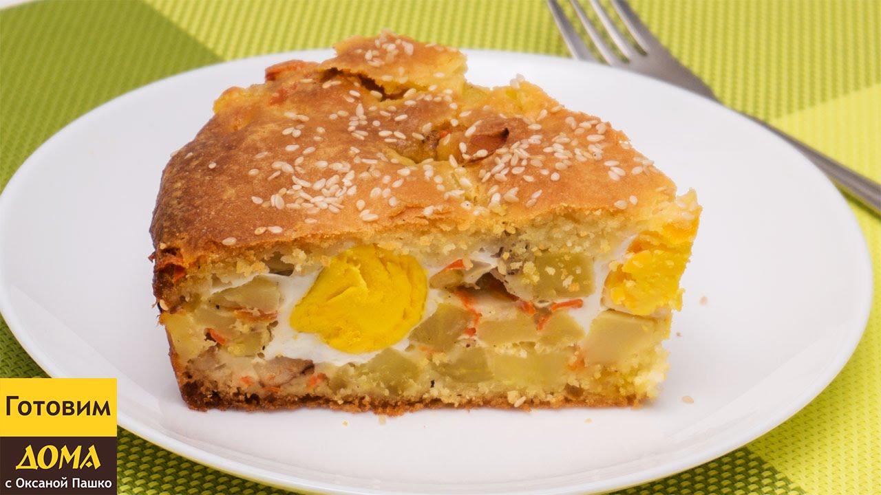 Пирог с беконом, картофелем и яйцами
