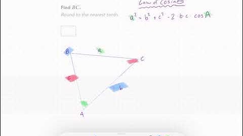 Khan Academy Tutorial: solve triangles using the law of cosines