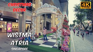 Christmas Decor outside Wisma Atria | Singapore Walking Tour | Dec 2021 [4K]