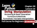 String Manipulation In Python 2024 || Functions And Methods || Formatted And Variable Interpolation