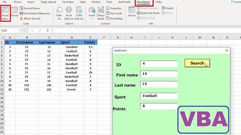 VBA - User Form: for search button  Excel vba code
