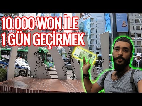 10000 WON İLE 1 GÜN GEÇİRMEK - 1 DOLAR 1115 WON! GÜNEY KORE ~53