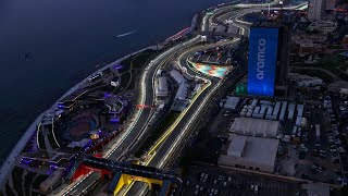 The second unsuccessful stage of the Formula 1 race at the autodrom in Saudi Arabia in monoposto