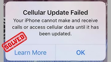 Cellular Update Failed. Your iPhone Cannot Make  Or Access Cellular Data Until It Has Been Updated
