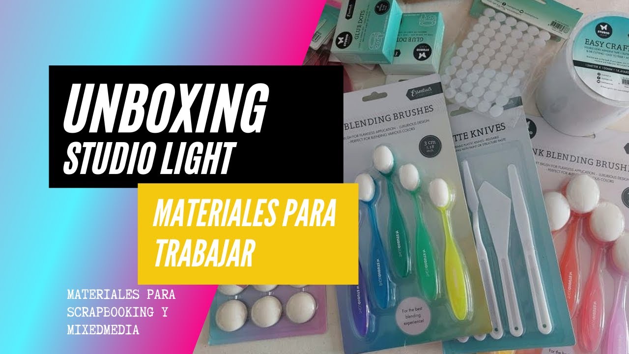 Unboxing Materiales Studio light (material para trabajar con mixmedia y scrap)