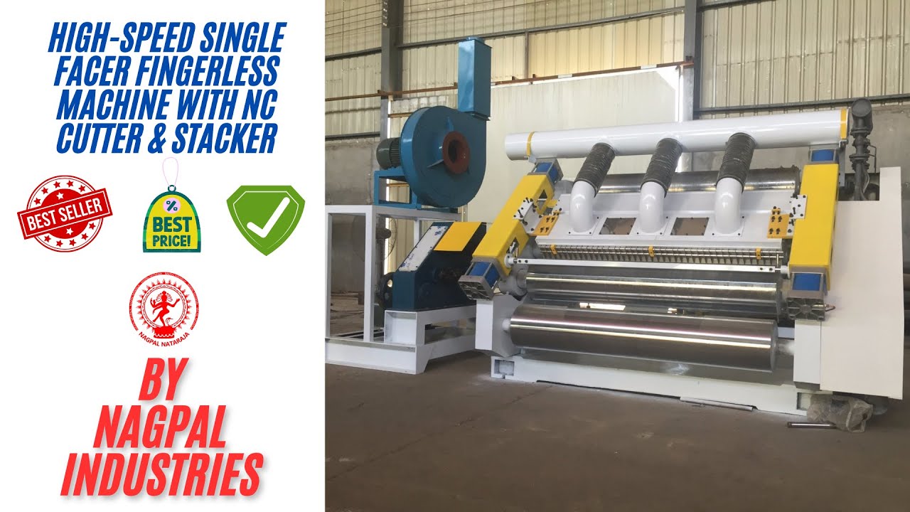 High-Speed Fingerless Single Facer with NC Cutter & Stacker - YouTube