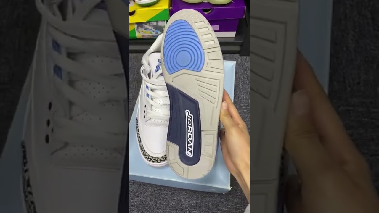 Jordan 3 Retro UNC PE MNJDLS850LN3 unboxing review from timstar.ru