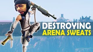 DESTROYING ARENA SWEATS | HIGH KILL FUNNY GAME - (Fortnite Battle Royale)