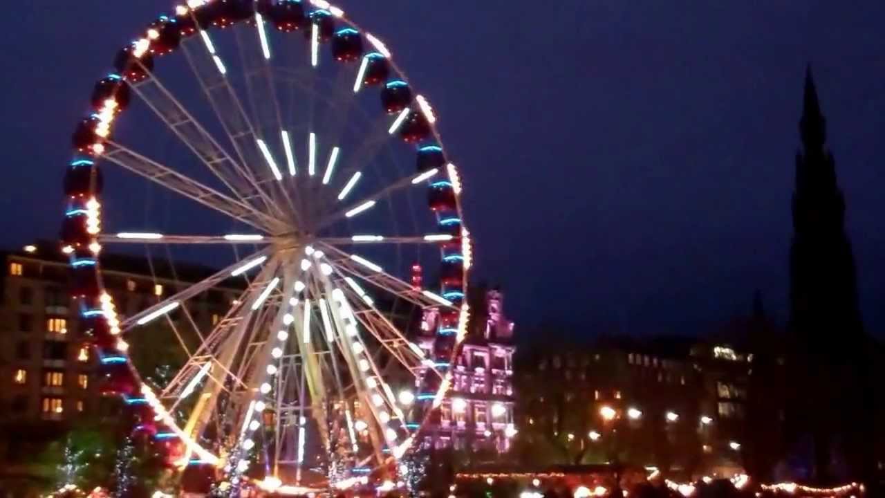 Merry Christmas Cityscape Edinburgh Scotland