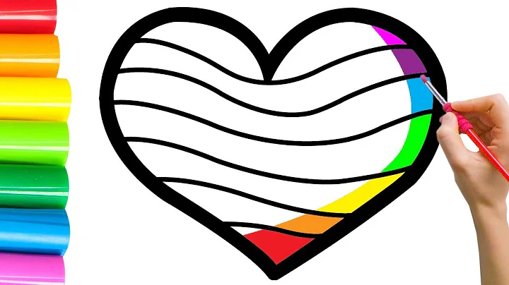 Rainbow Heart Glitter Coloring For Kids | Learn Shapes, Colors For Toddlers | Magic Fingers Art #02