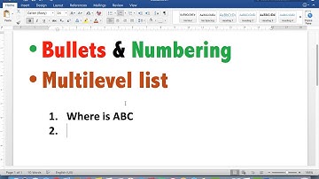 How to use bullets & numbering in Ms office word 2007/2016