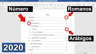 How to make an automatic index for THESIS in Word (Roman and Arabic numerals) APA  ISO