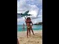 St Maarten Airplane Landing Near The Beach 