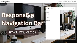 How to Create Responsive Navigation Bar with HTML, CSS & JavaScript