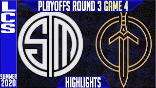 TSM vs GGS Highlights Game 4 | LCS Playoffs Summer 2020 Round 3 | Team Solomid vs Golden Guardians