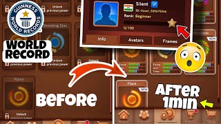 1 Level Flare Open World Record Trick 😱 Carrom Pool How to open Flare in 1 Level screenshot 4