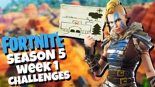 Follow The Treasure Map In Risky Reels - Fortnite Season 5 Challenges Week 1 - Secret Star Location