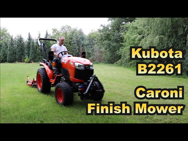 Kubota B2261 4WD Compact Tractor with Caroni TC590 Finish Rotary Mower class=