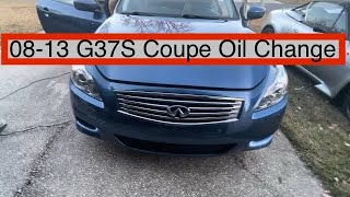 First time changing oil? 2008-2013 Infiniti G37S coupe engine oil change tutorial.