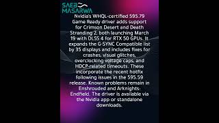 Nvidia 595.79 driver adds support for Crimson Desert and Death Stranding 2