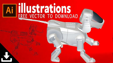 Robot Dogi Illustration in Adobe Illustrator cc | Free Vector to Download