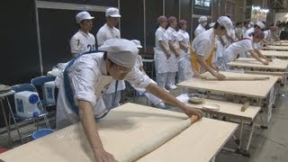 そば打ち大会に出場 福島・いわきの高校生