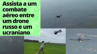 Drone russo escapa a perseguição de drone caçador da Ucrânia