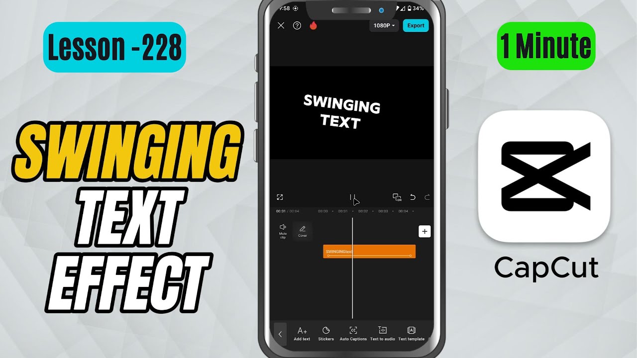 How to make Swinging Text Effect in CapCut Mobile - Lesson 228 CapCut ...