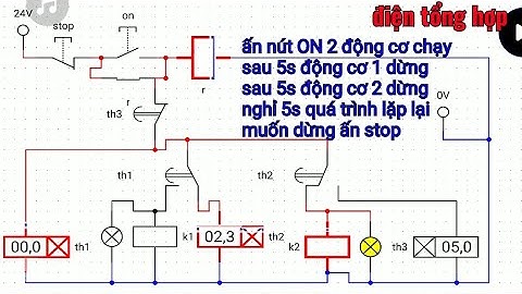 mạch điều khiển 2 động cơ chạy cùng lúc dừng tuần tự