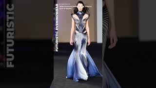 Futuristic Blue Gown  Ultramodern Editorial Fashion In One Striking Silhouette fashion model
