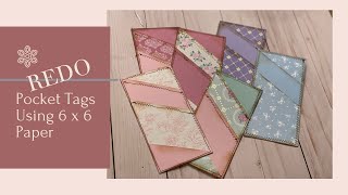 REDO!!! Pocket Tags - Use Your 6 x 6 Paper - Mass Make Junk Journal Ephemera - Build Your Stash