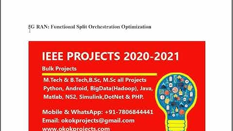 5G RAN Functional Split Orchestration Optimization