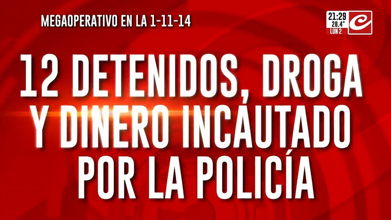12 detenidos, droga y dinero incautado por la policía