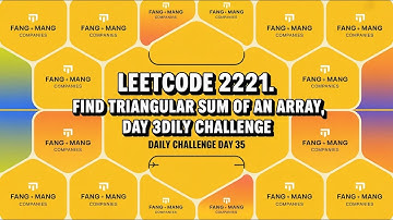 Leetcode 2221  Find Triangular Sum of an Array   #leetcode #codinginterview #dailychallenge #day35