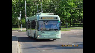 Минск, поездка в троллейбусе БКМ-321, парк.№ 2740, марш.19 (20.05.2023