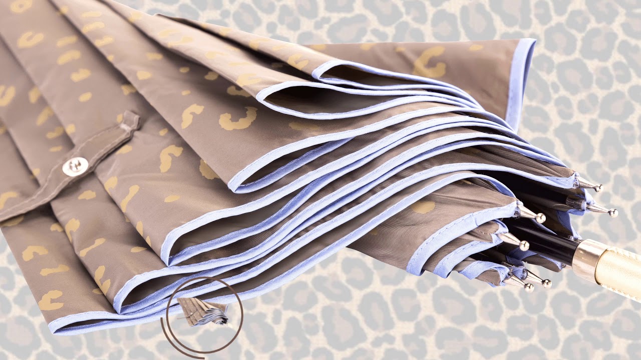 Leopard Print Auto Open Women's Dome Umbrella