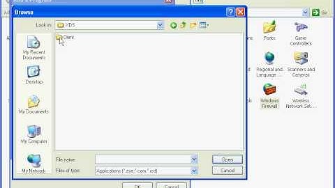 Configuration Windows XP system firewall for XDS Client FTP Service