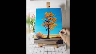 easy  nature drawing painting | acrylic painting  | nature  drawing shorts