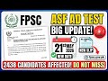 FPSC Big Update! ASF Assistant Director Test Re-scheduled 2026 🚨