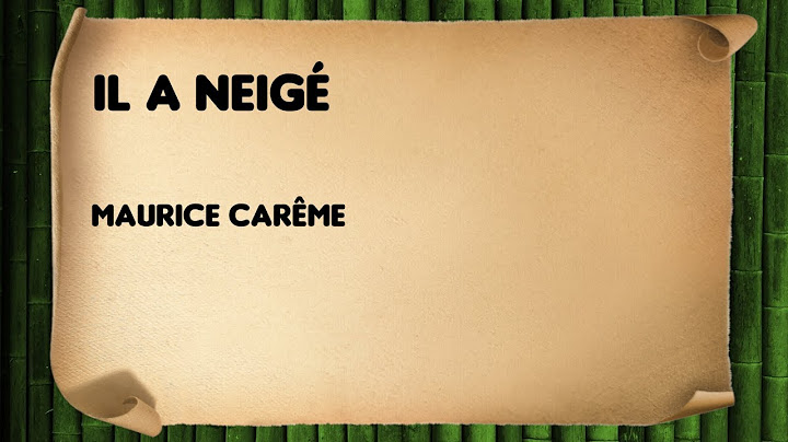 Il a neigé - Maurice Carême
