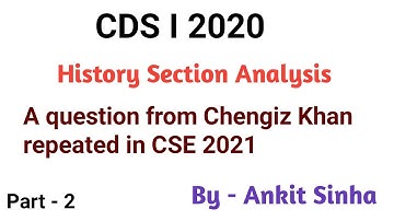 UPSC PYQs | CDS I 2020 | History Section Analysis| Part - 2 | #facetsofupsc