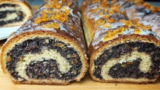 Yeast strudel with poppy seeds. Recipe for a Polish traditional cake