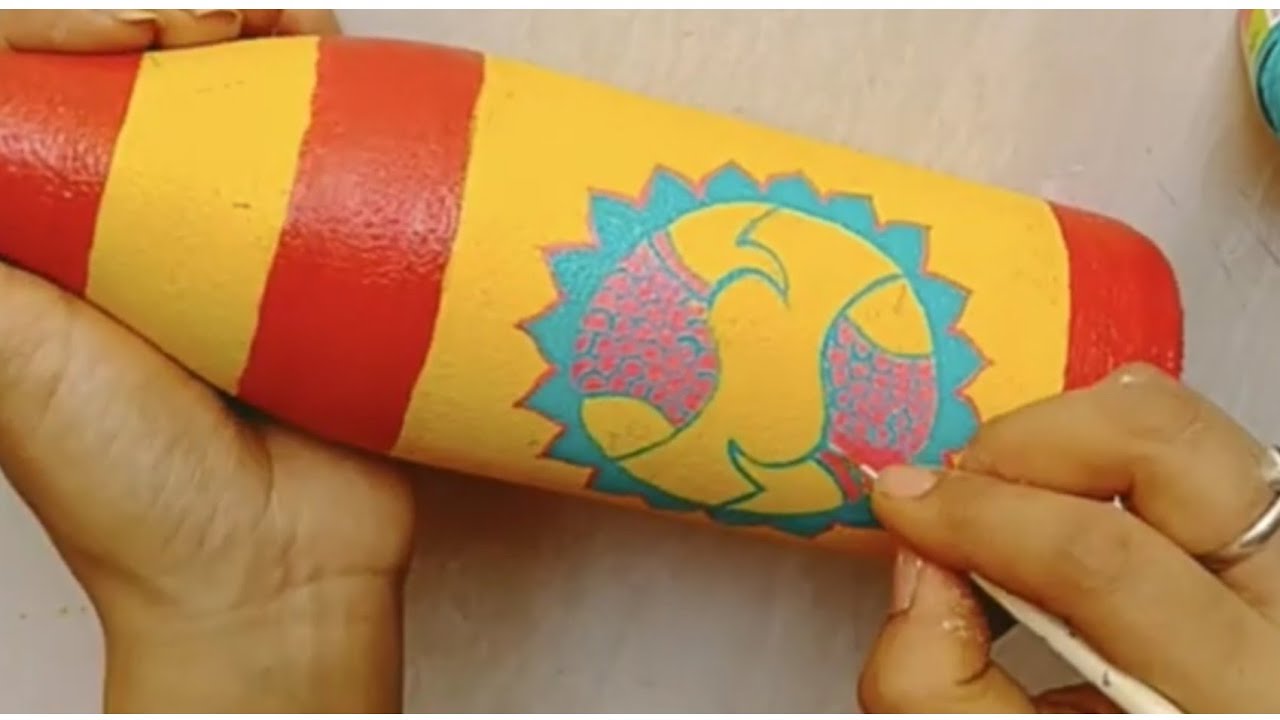DIY Bottle Painting | Madhubani Art on glass bottle for beginners | Madhubani Painting |Bottle Craft