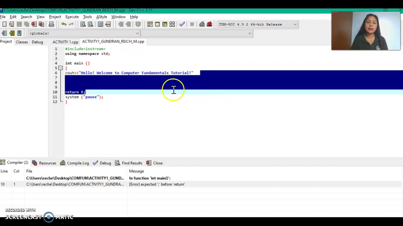 Programming 101 | Dev C++ ver 5.11 - YouTube
