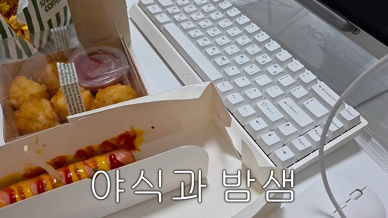vlog. 밤샘하면서 야식 먹으며 마감하는 웹툰작가 일상 브이로그