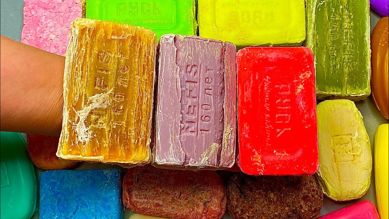 Most Satisfying ASMR Soap Cutting of Soaked, Dry & Cracked Soap | Hypnotic & Relaxing Sounds