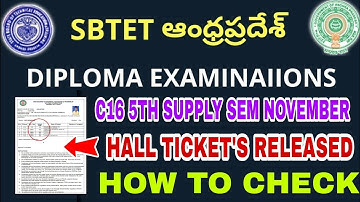 AP DIPLOMA C16 SUPPLY HALL TICKETS RELEASED | HOW TO CHECK 5TH SEM